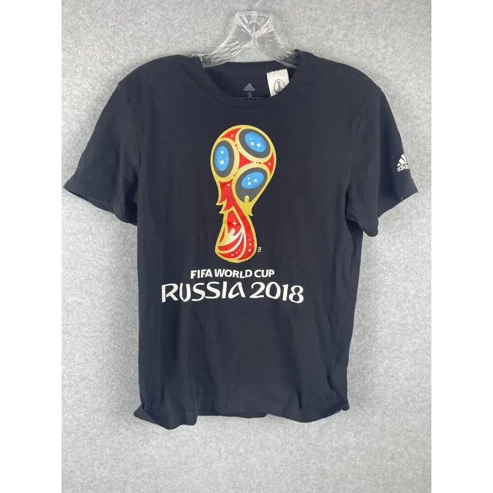 Adidas FIFA World Cup Russia 2018 T Shirt Men's Size S Black Soccer Football Tee